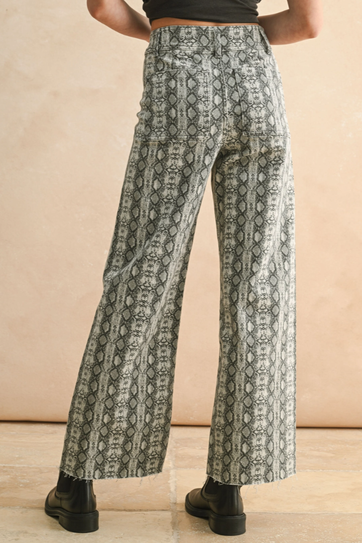 •NAGINI• snake print denim pants