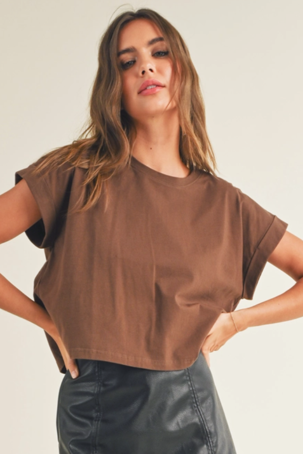 •ALANIS• cotton cuffed sleeve top