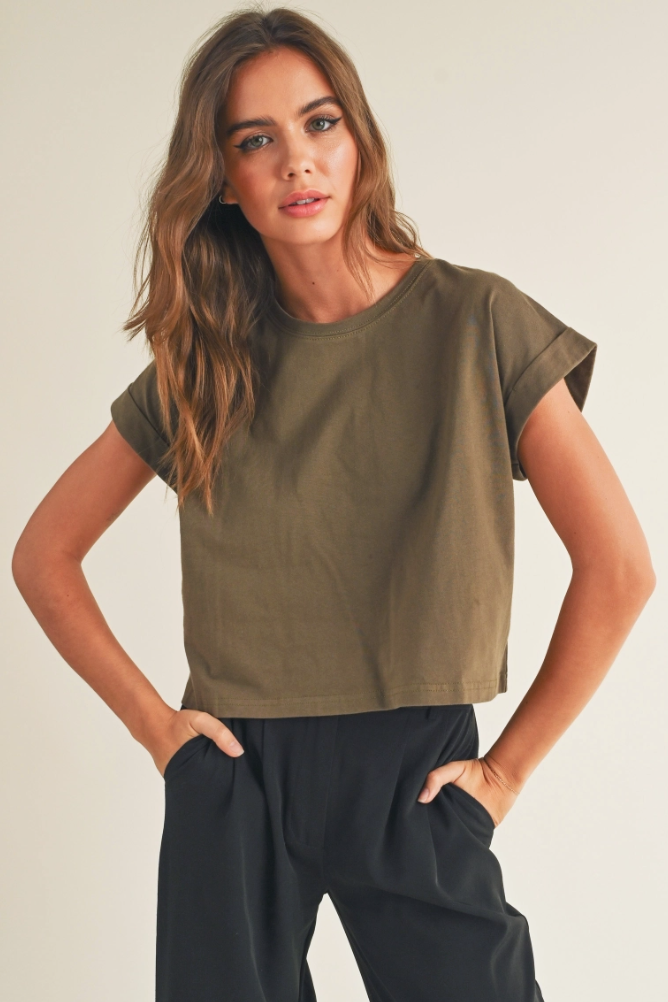 •ALANIS• cotton cuffed sleeve top