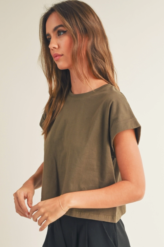 •ALANIS• cotton cuffed sleeve top