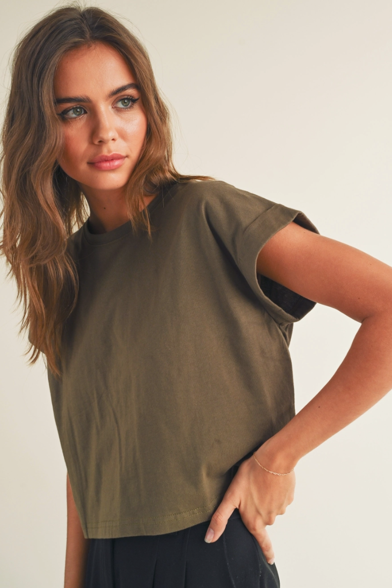 •ALANIS• cotton cuffed sleeve top
