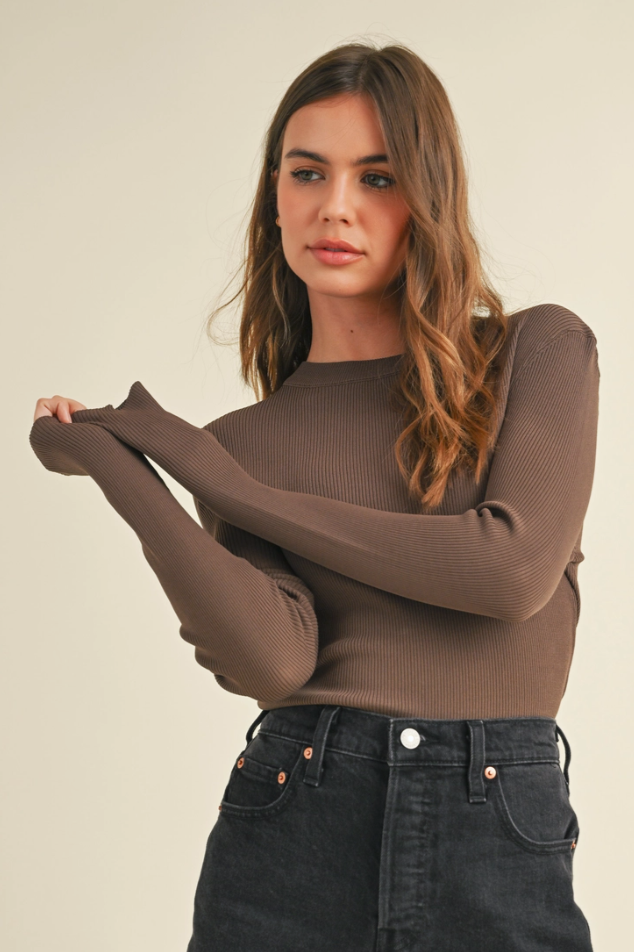 •TURNER• ribbed long sleeve top