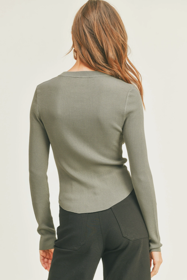 •TURNER• ribbed long sleeve top