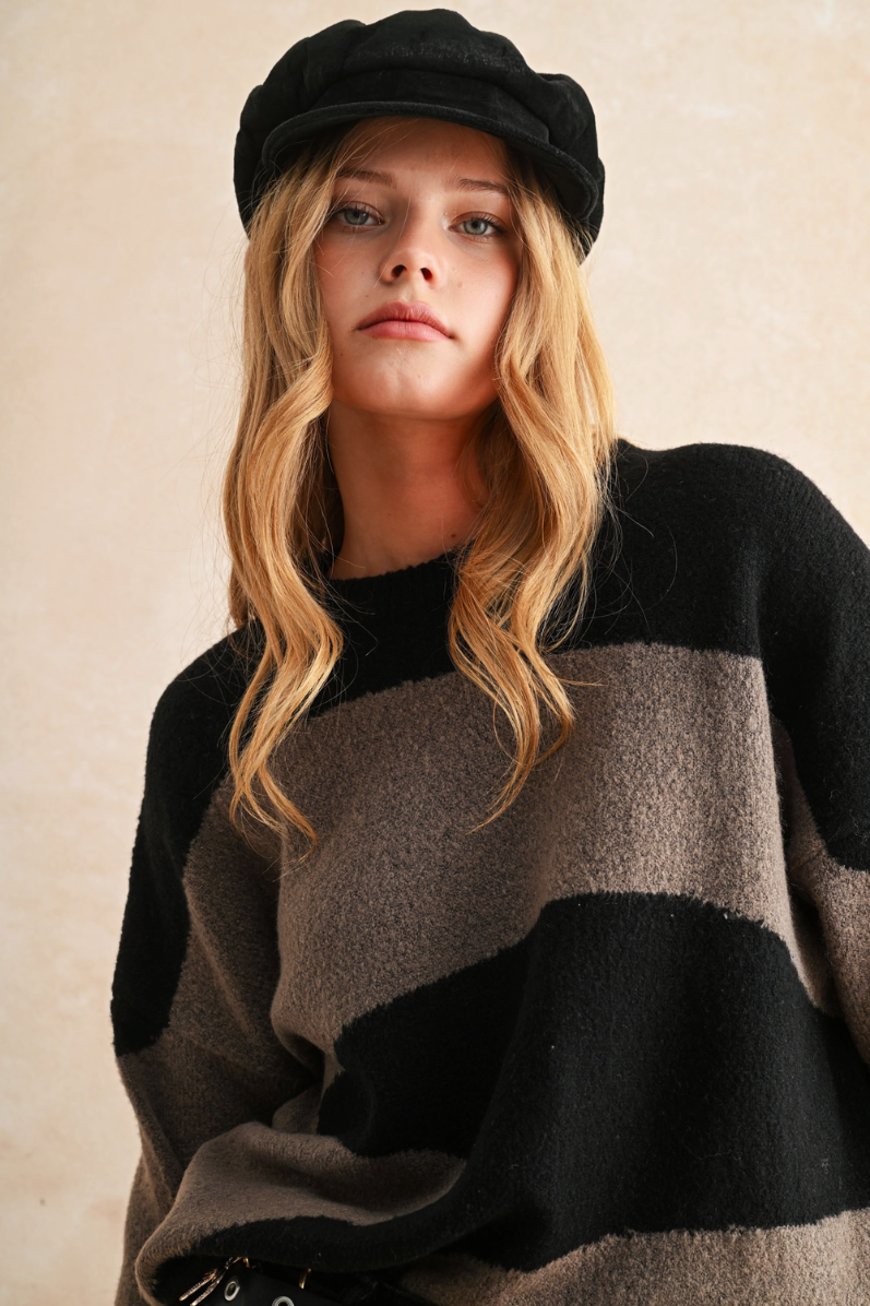 •GABBY• abstract boucle knit sweater