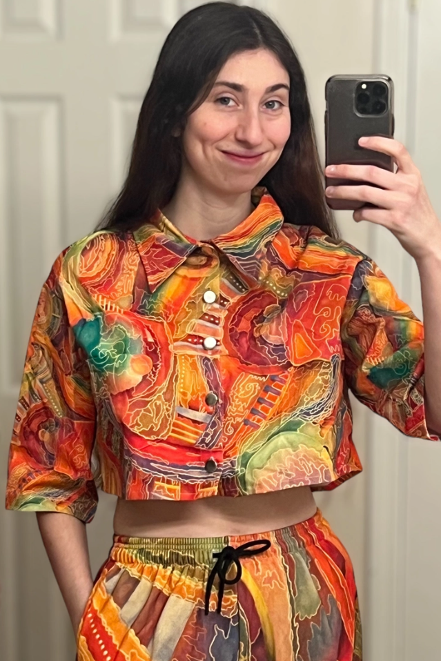 •LABYRINTH• locally designed abstract denim top