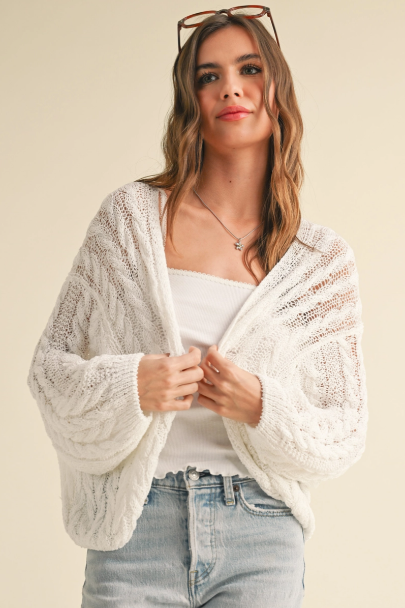 •MEG• lightweight cable knit cardigan