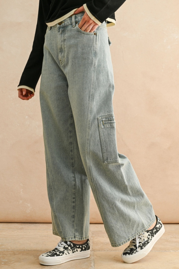 •WYATT• cargo denim pants