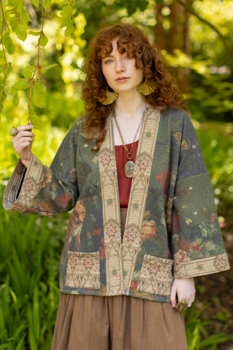 •THE MESSENGER• fleece lined cottage cardigan