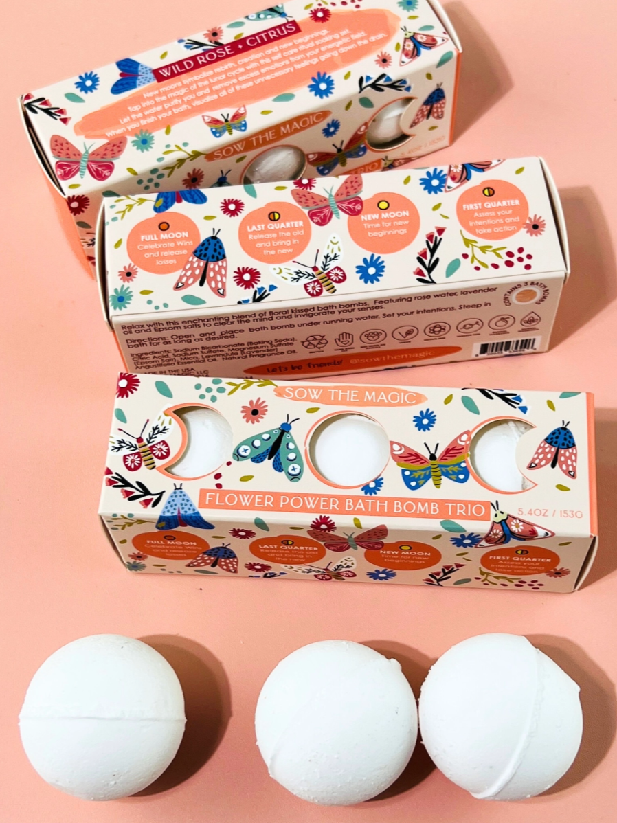 •FLOWER POWER• bath bomb trio