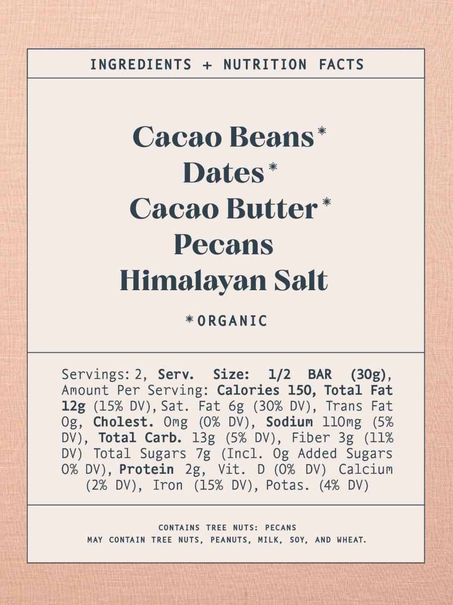 •PECAN DATE• date-sweetened chocolate bar