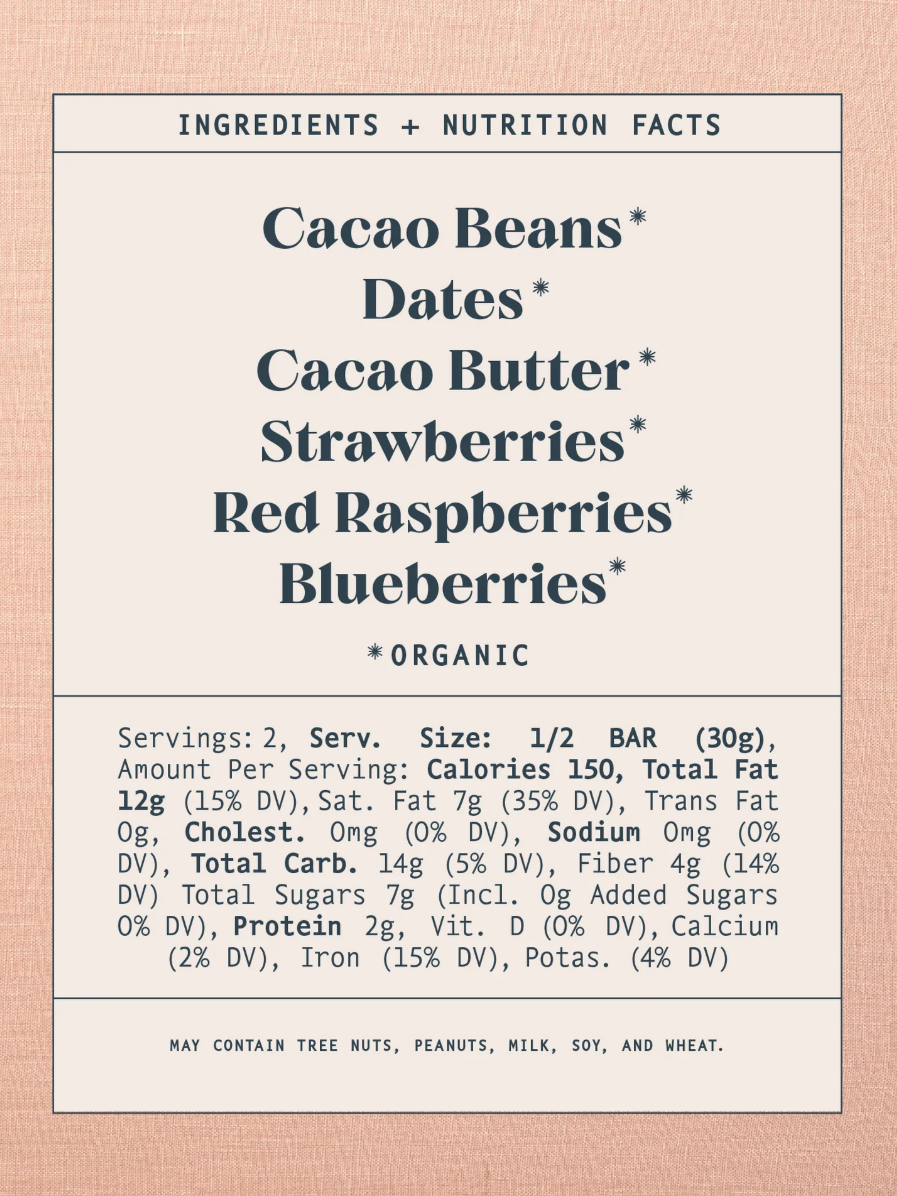 •MIXED BERRY• date-sweetened chocolate bar