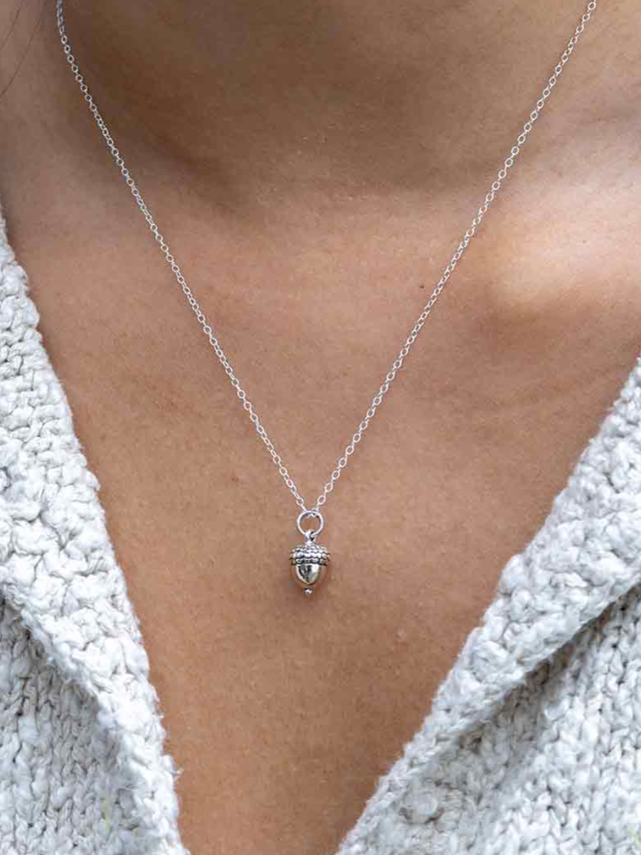 •LITTLE ACORN• recycled silver necklace
