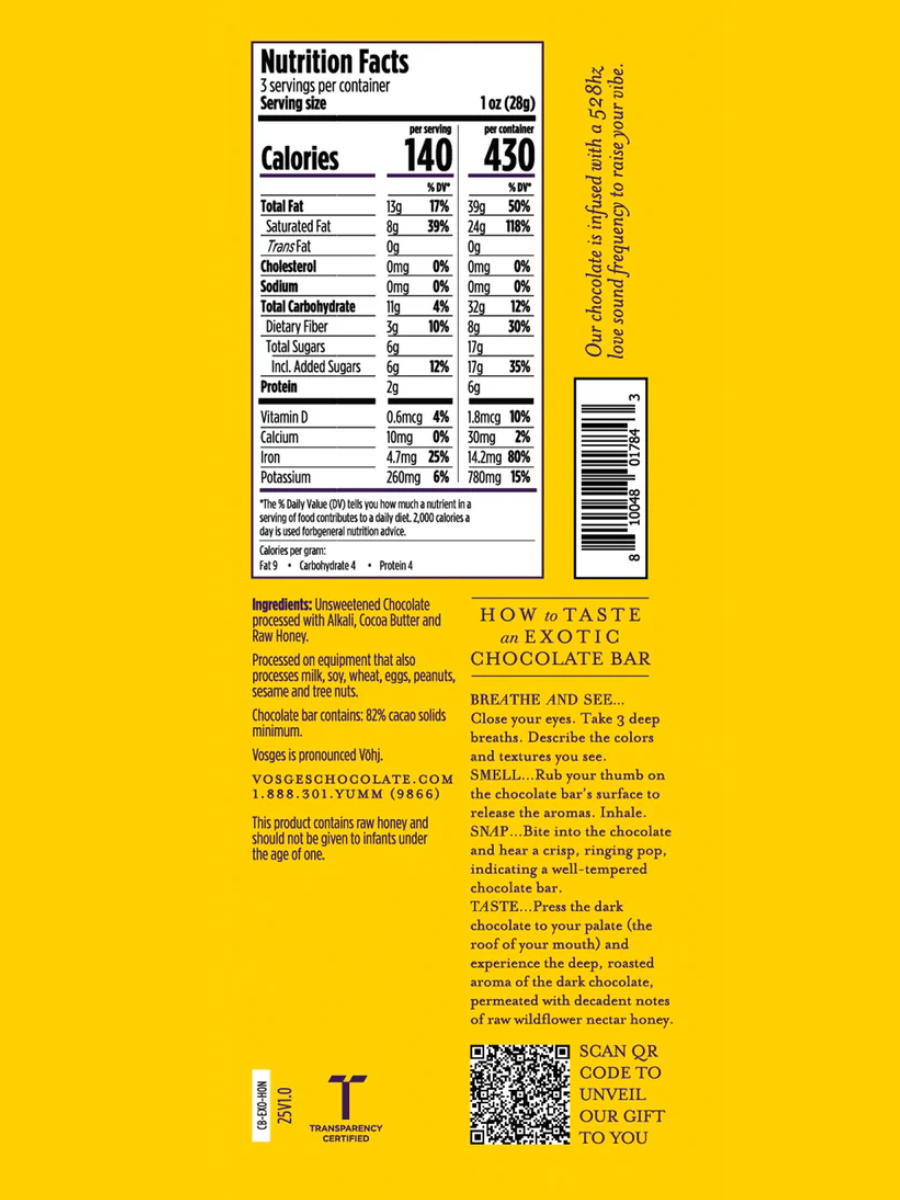 •RAW HONEY• dark chocolate bar