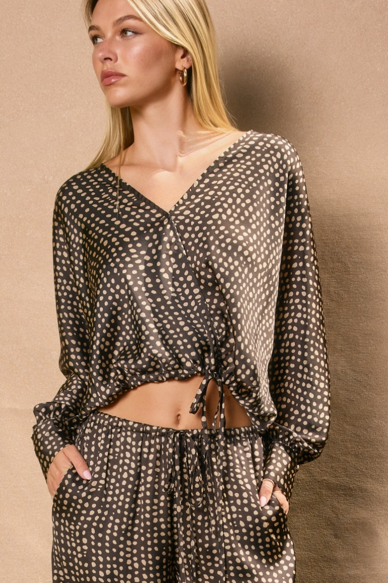 •LUNARES• satin surplice top