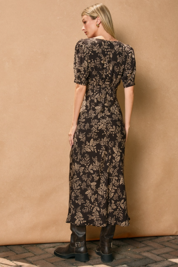 •CAMILLE• puff sleeve midi dress