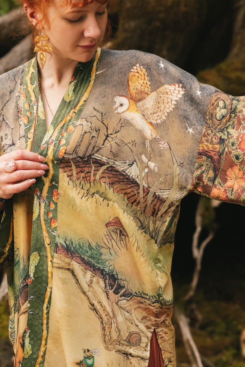 •WOODLAND WISDOM• bamboo cardigan with tie