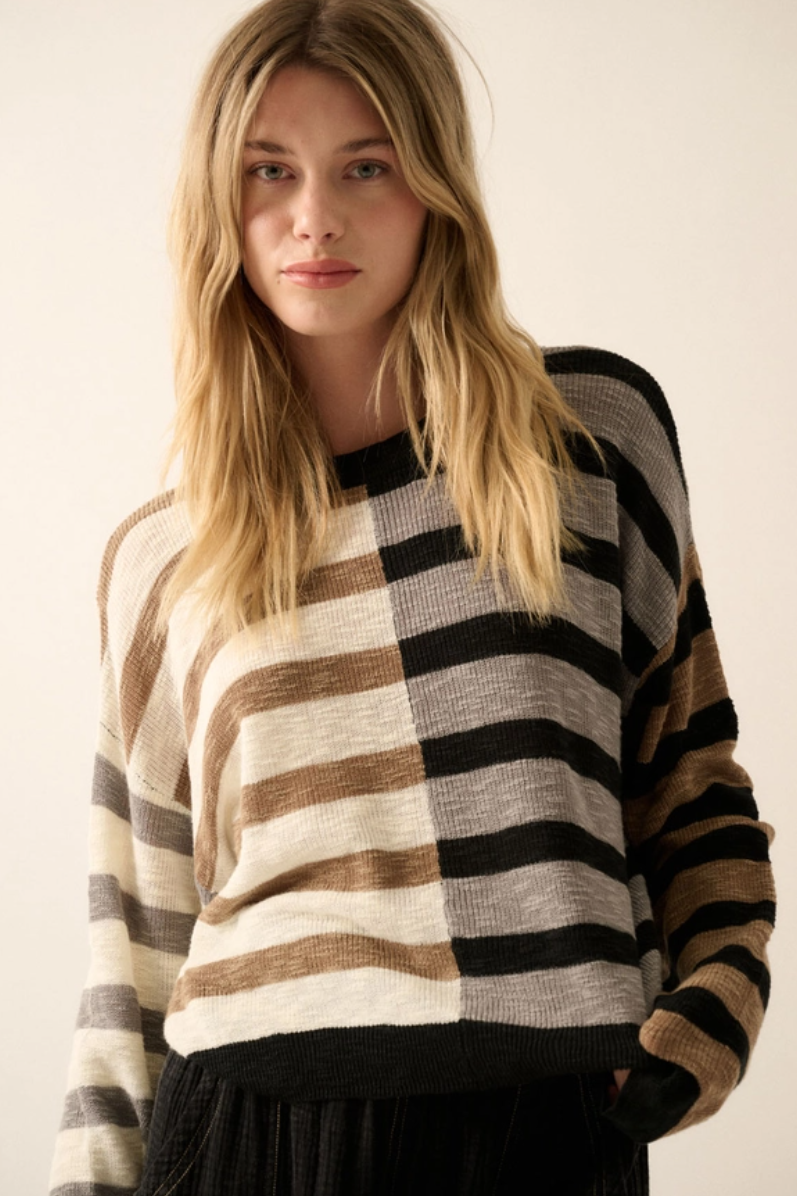 •LINNEA• striped ribbed knit sweater