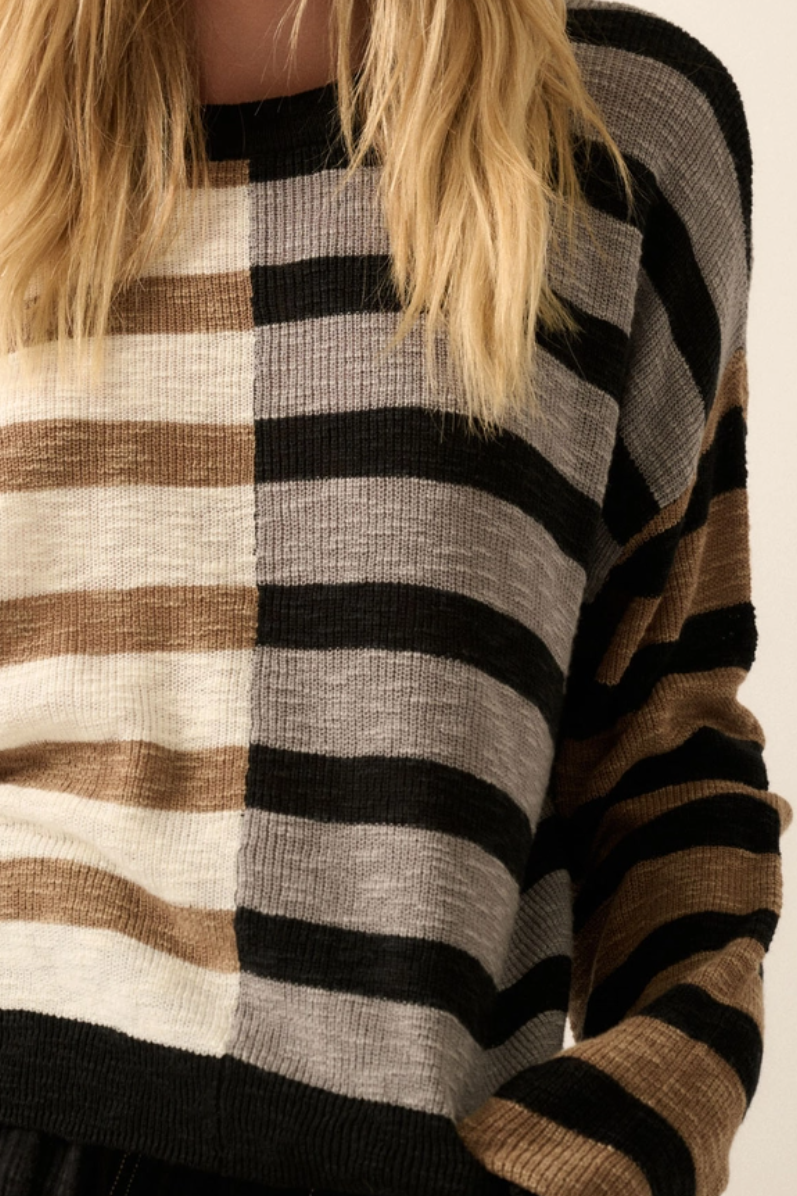 •LINNEA• striped ribbed knit sweater