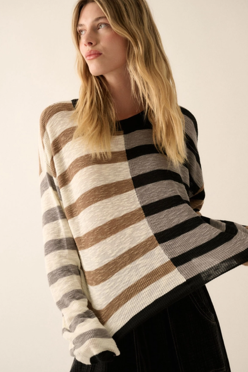 •LINNEA• striped ribbed knit sweater