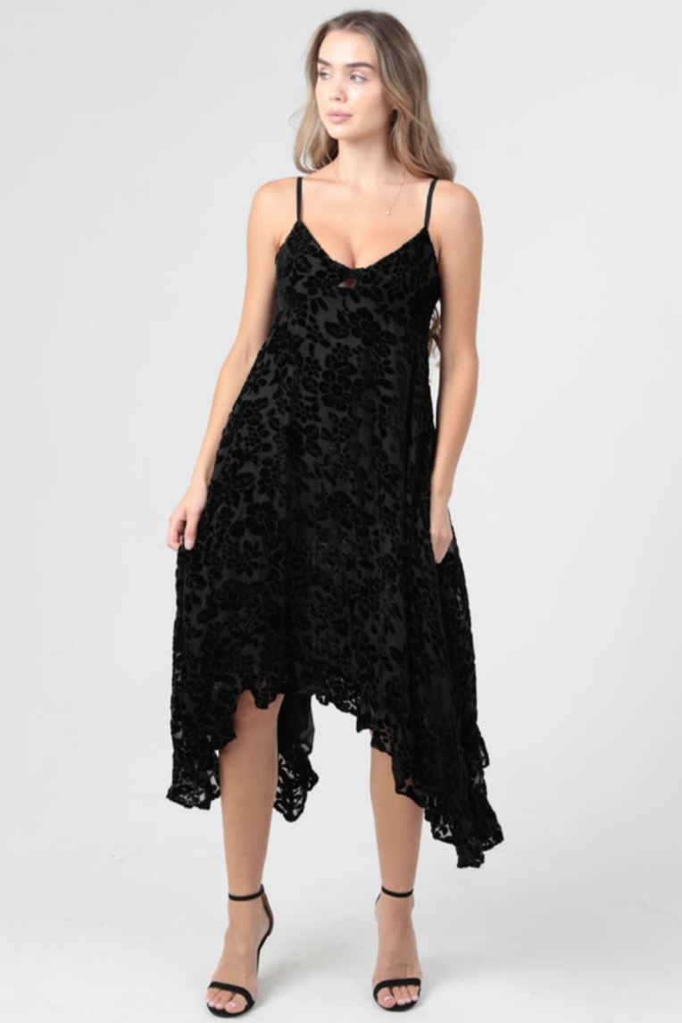 •SALEM• velvet burnout witchy midi dress