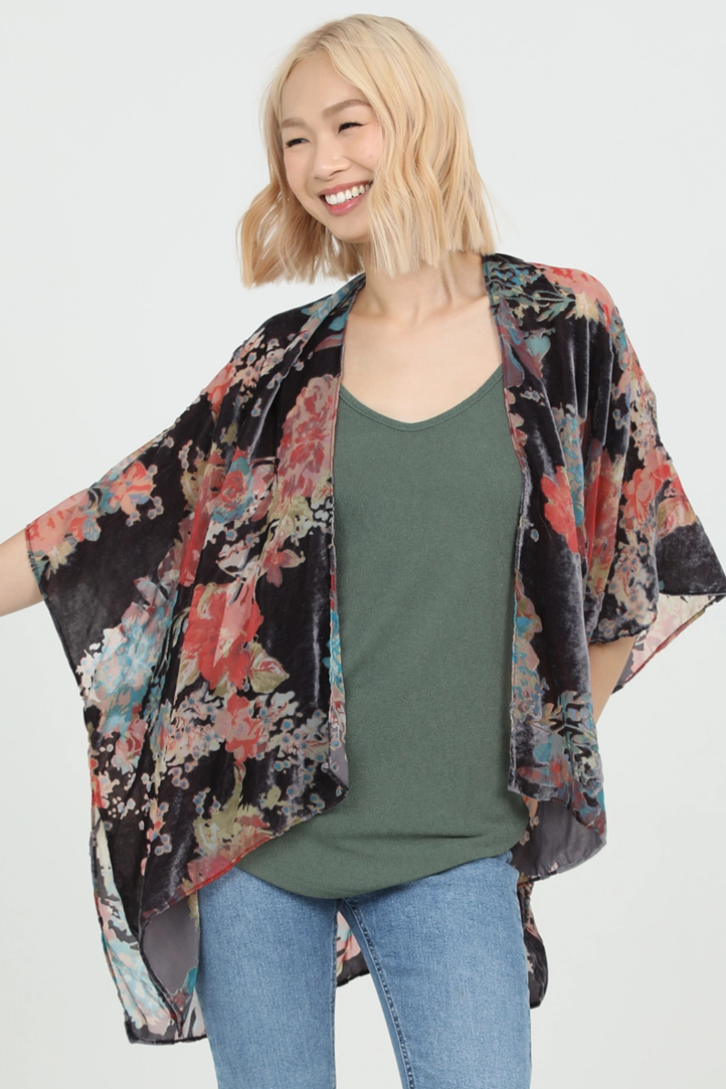 •HANA• velvet burnout cardi