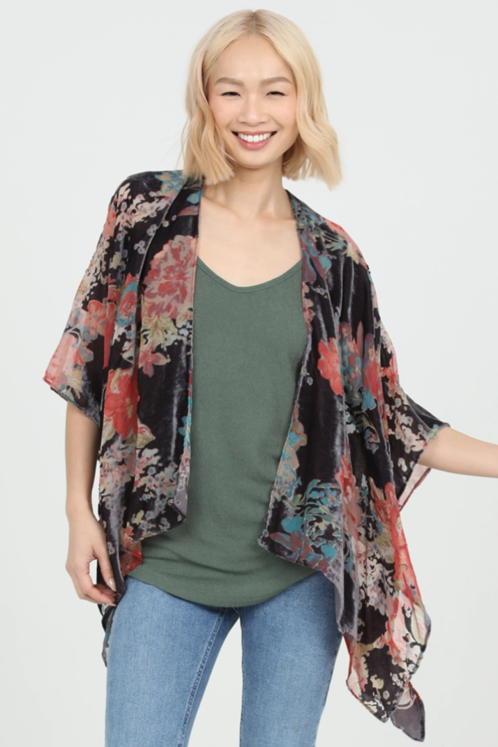 •HANA• velvet burnout cardi