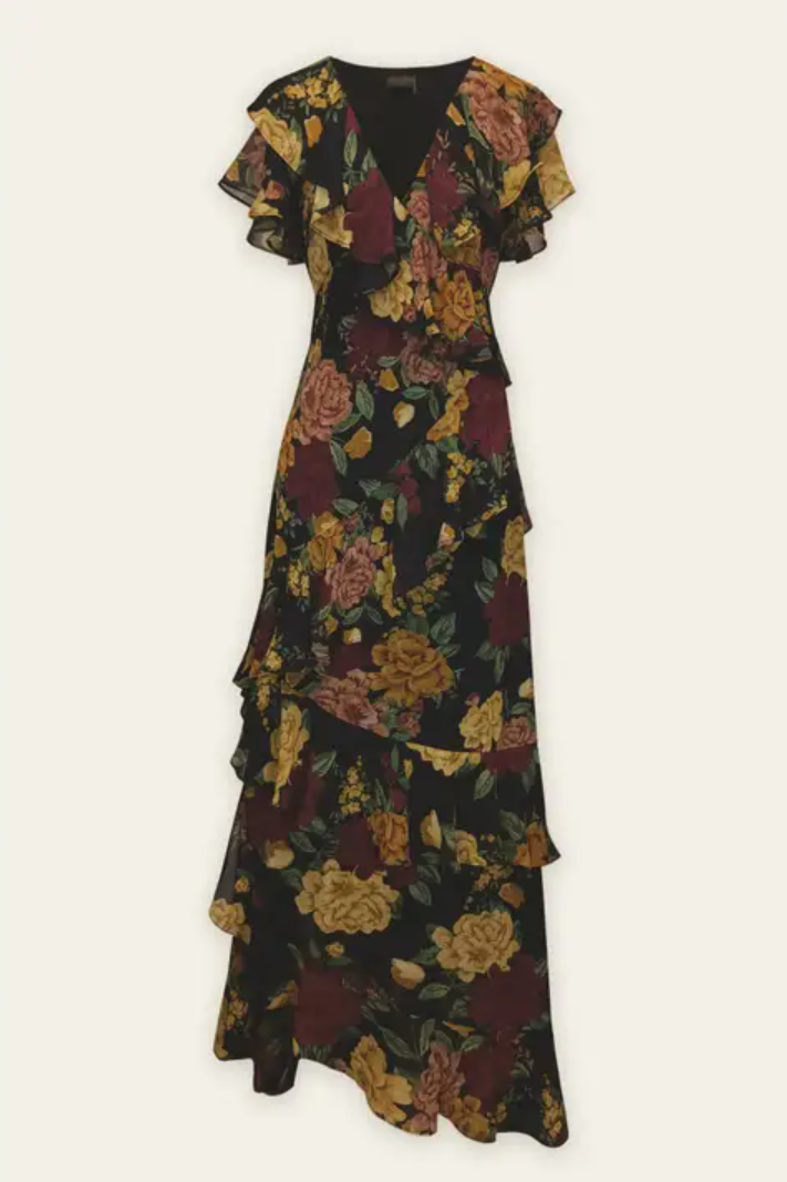 •ROSA• tiered romantic floral maxi dress