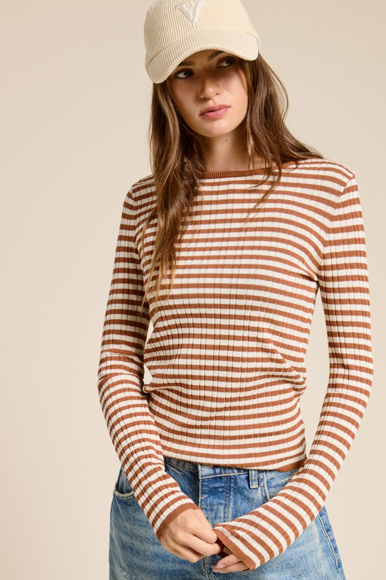 •MIA• ribbed knit long sleeve top