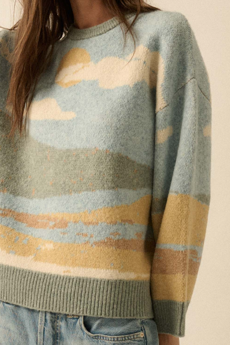 •PISGAH• landscape jacquard knit sweater
