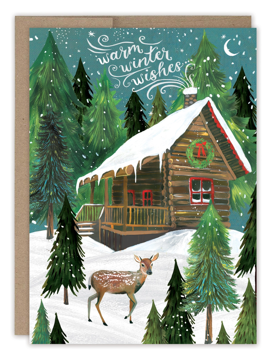 •WINTER CABIN• holiday card
