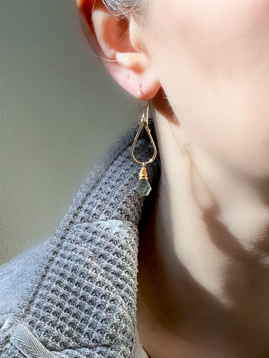 •PRISM HOOP• labradorite + silver earrings