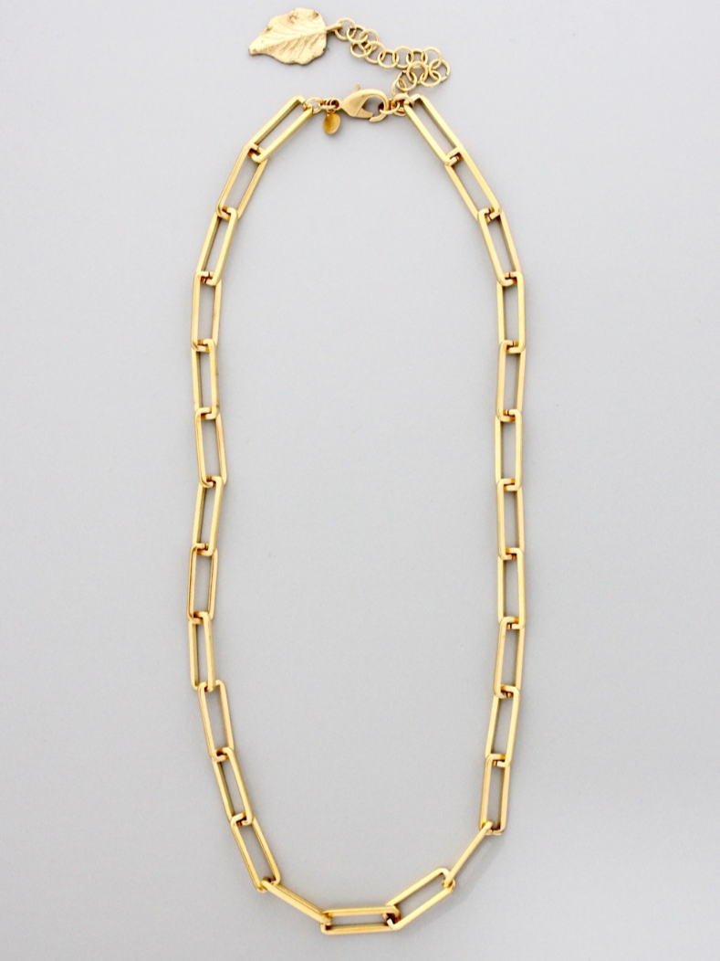 •PAPERCLIP• 18K gold plated necklace (23"-26" long)