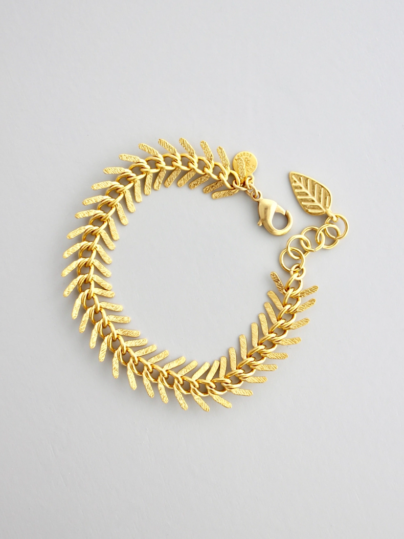 •FISHBONE• 18K gold plated bracelet