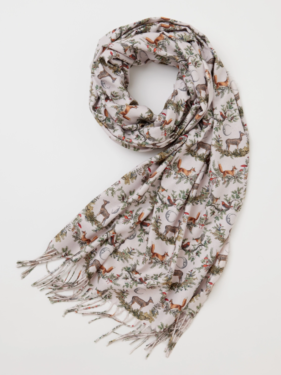 •A WHITE NIGHT'S TALE• fringed scarf