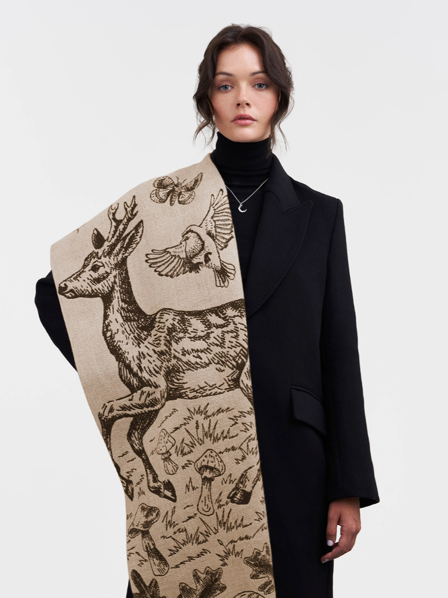 •WOODLAND TALES• double sided jacquard scarf