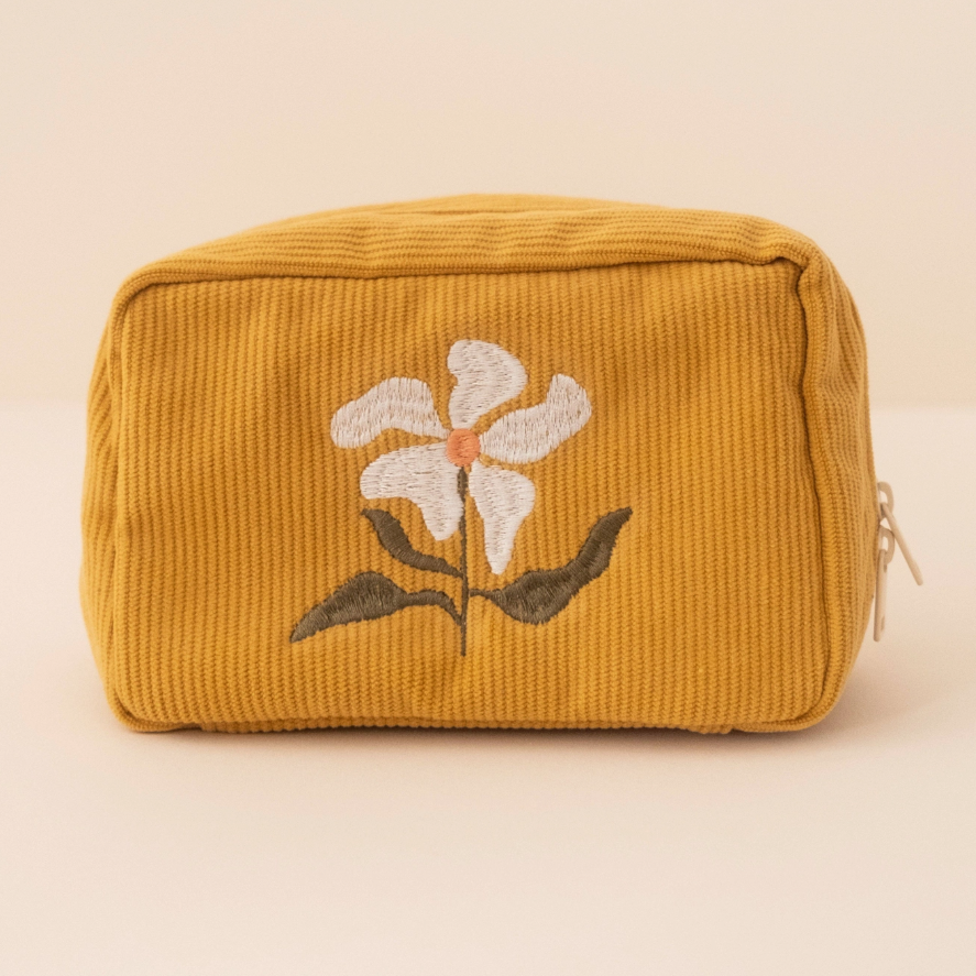 •GROOVY DAISY• corduroy makeup bag