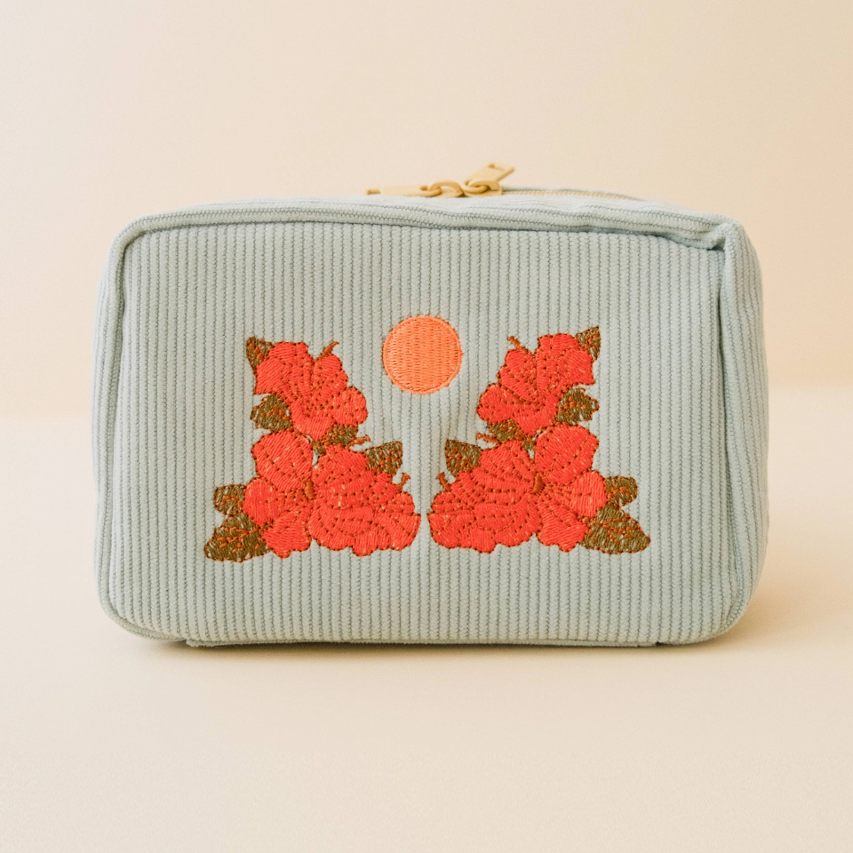 •HIBISCUS SUN• corduroy makeup bag