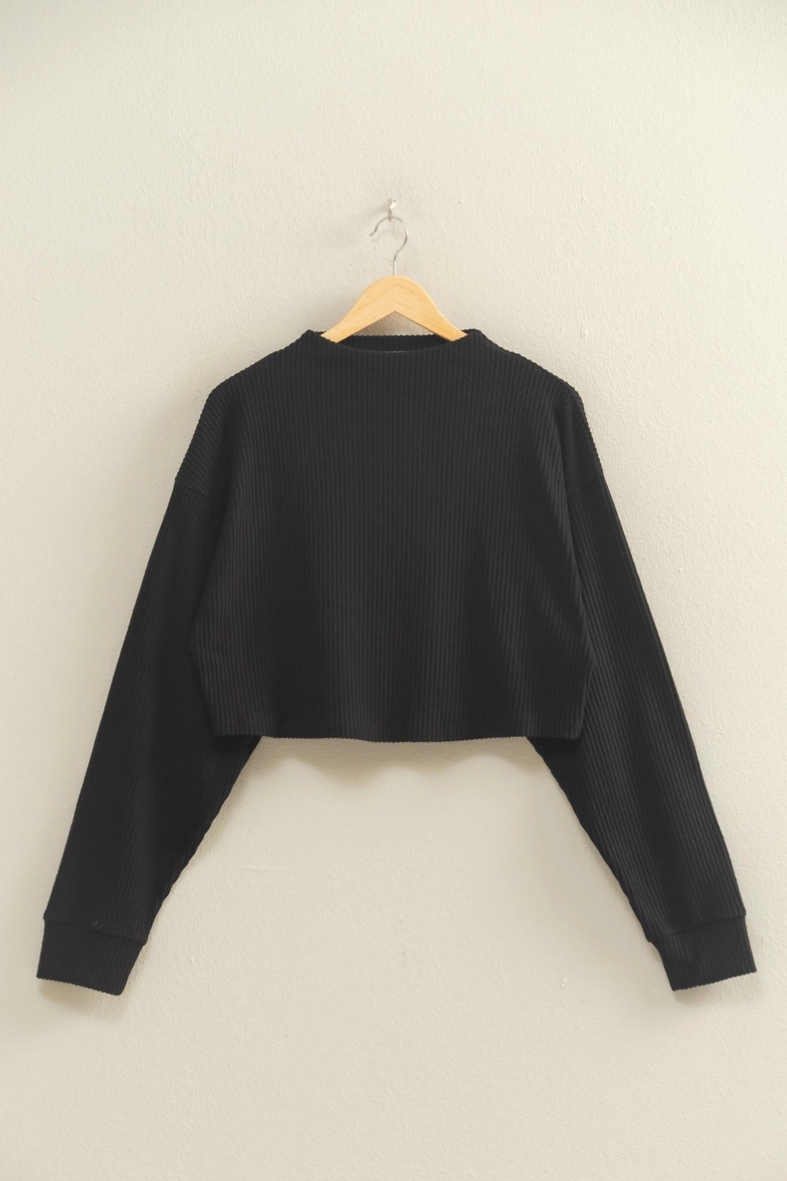 •LINDSAY• ribbed high neck cropped top