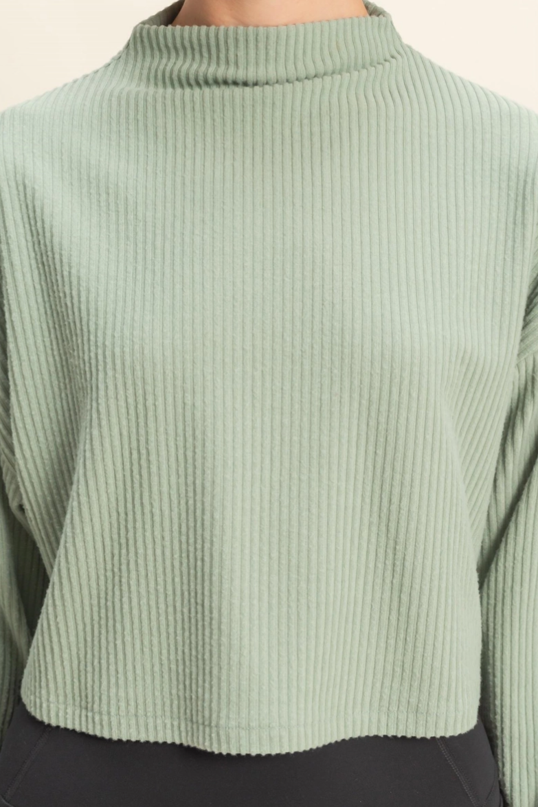 •LINDSAY• ribbed high neck cropped top