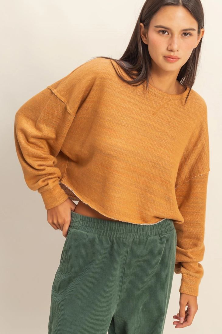 •REGGIE• raw hem cropped top