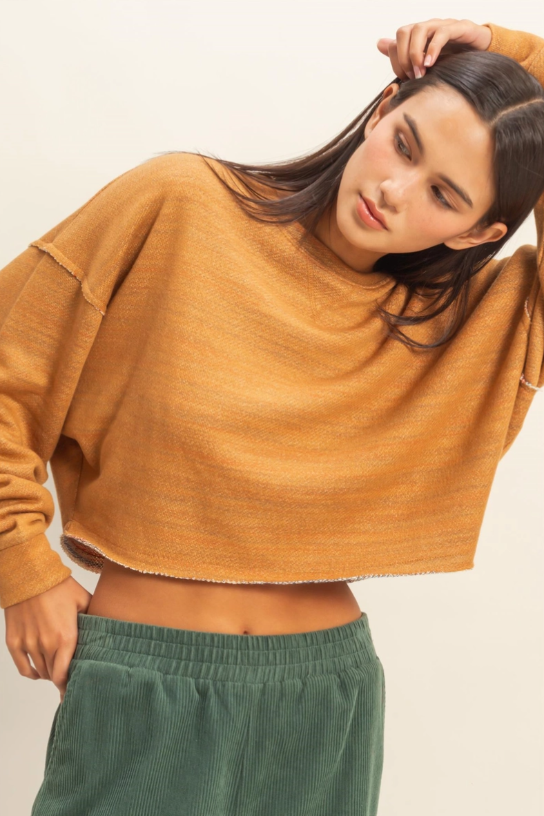 •REGGIE• raw hem cropped top