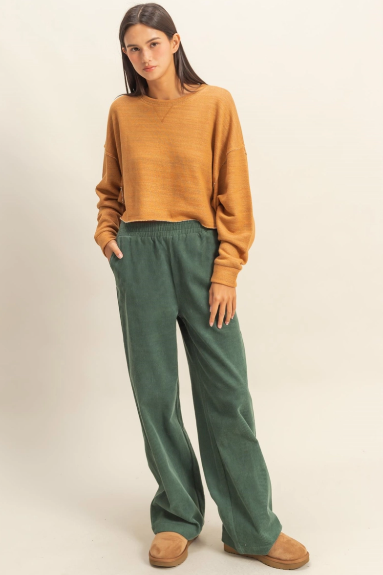 •REGGIE• raw hem cropped top