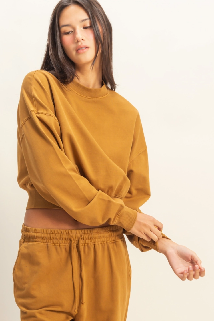 •TINA• cropped cotton sweatshirt