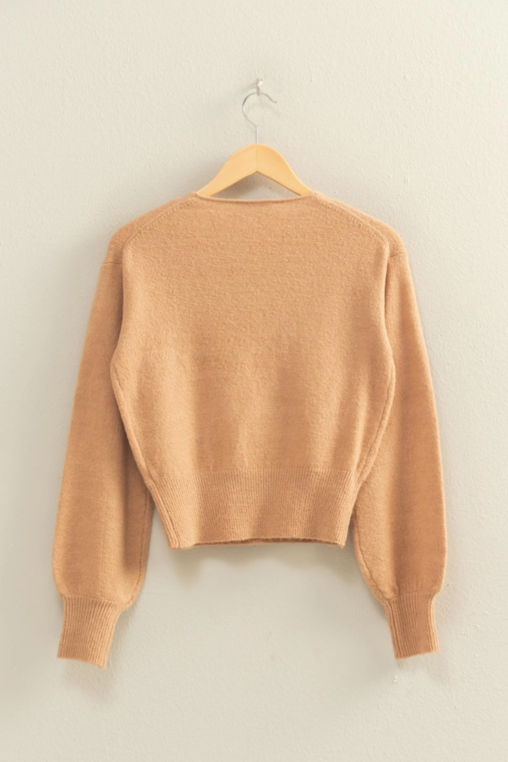 •STACY• surplice neck sweater