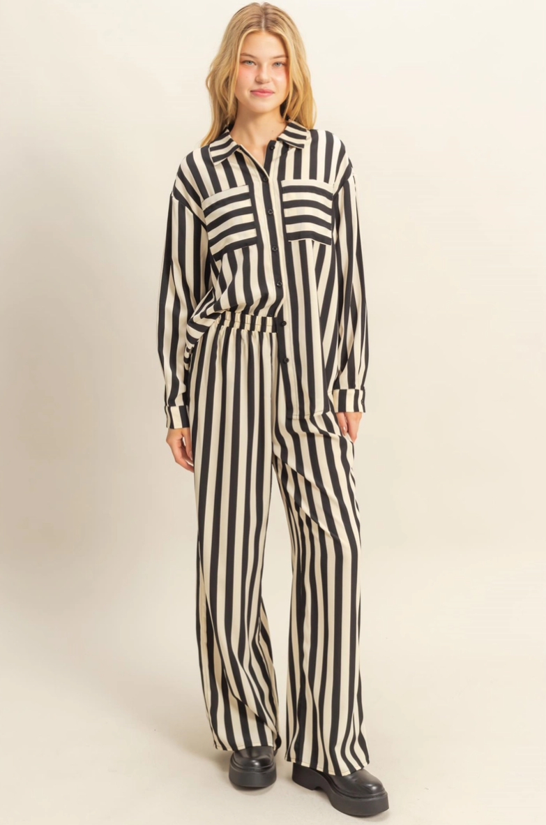 •BURTON• striped top & pants separates