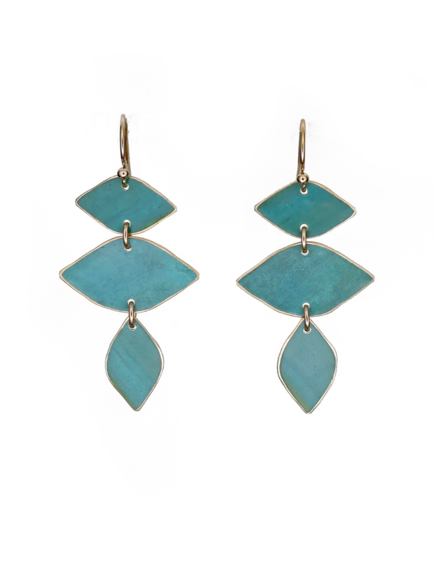 •MAVIS• patina gold dangle earrings