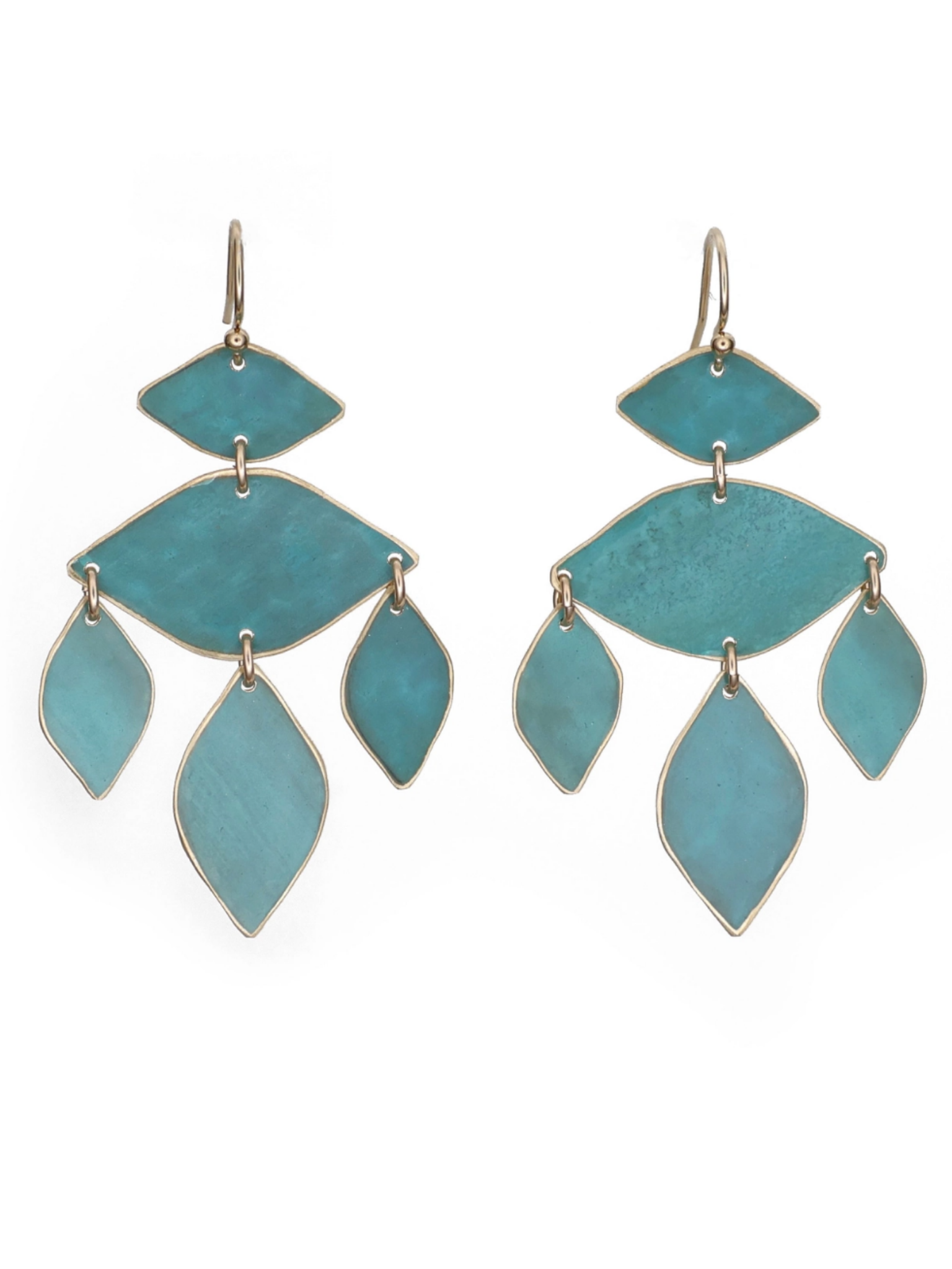 •PALOMA• patina gold dangle earrings