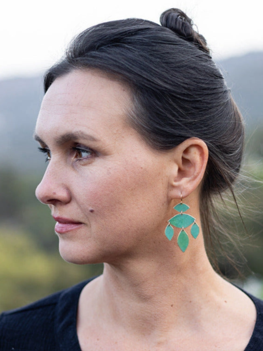 •PALOMA• patina gold dangle earrings