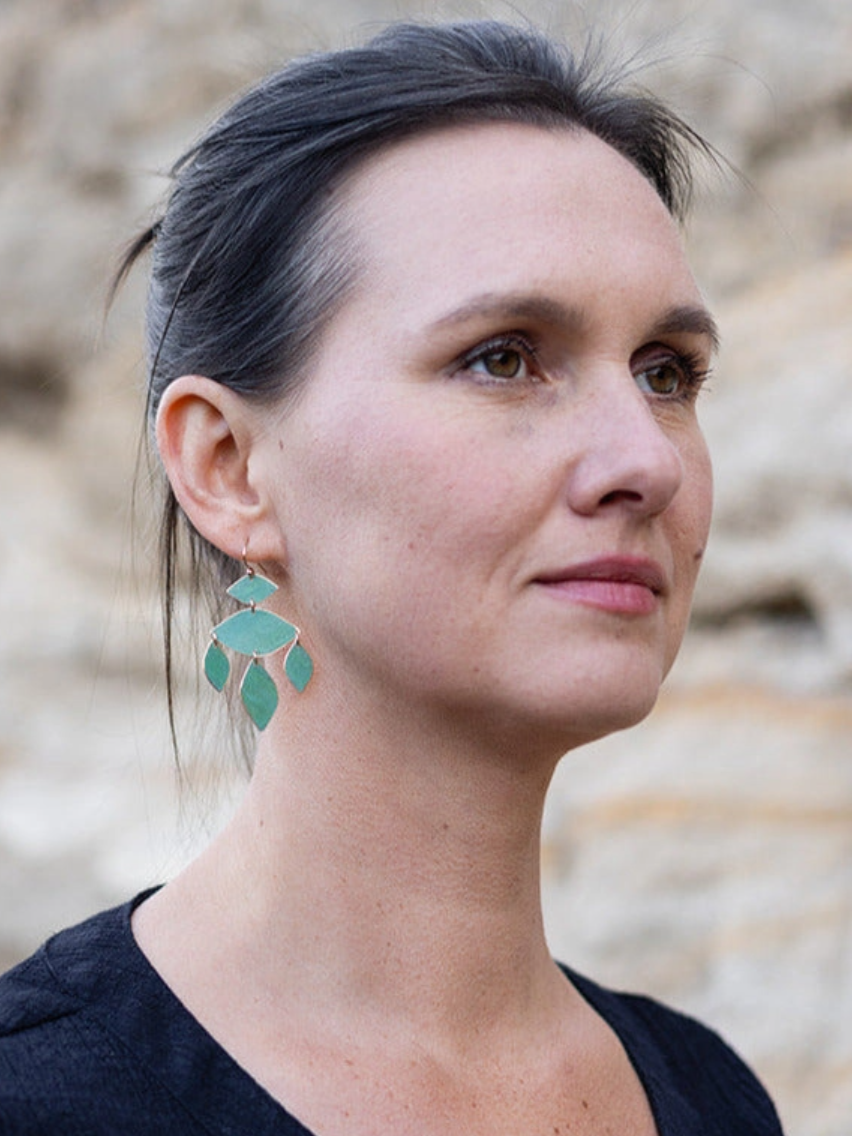 •PALOMA• patina gold dangle earrings