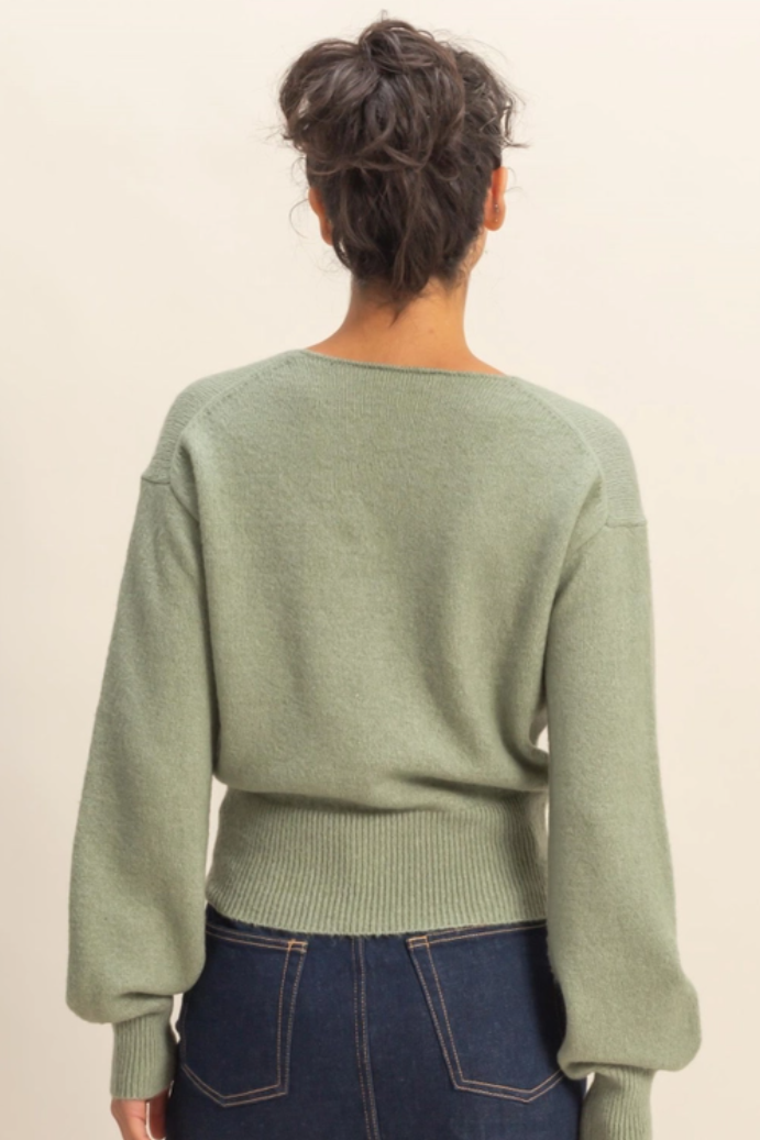 •STACY• surplice neck sweater